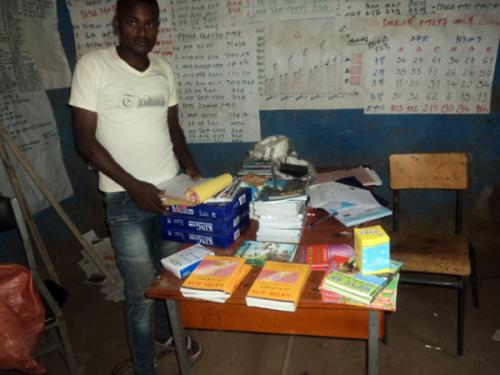 Distributed educational materials at Shera school 1